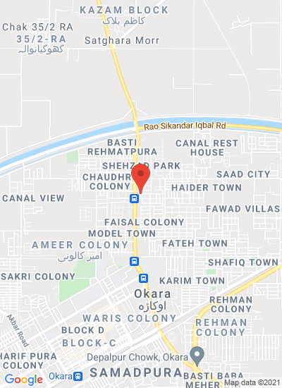 Map showing Okara, Pakistan