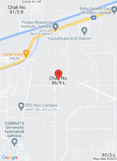Map showing Sahiwal, Pakistan