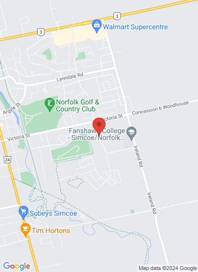 Map showing Simcoe, Canada