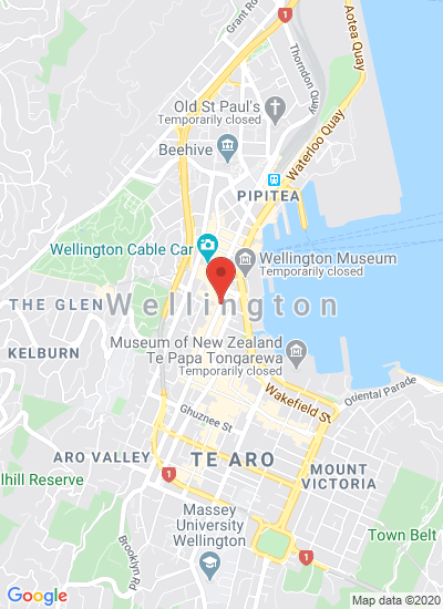Map showing Wellington, New Zealand