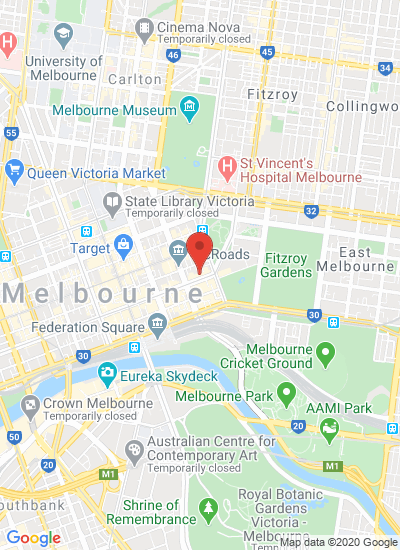 Map showing Melbourne, Australia