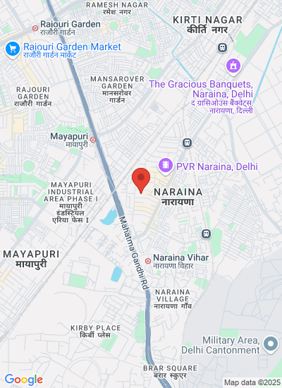 Map showing New Delhi, India