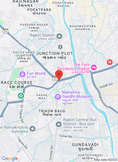 Map showing Rajkot, India
