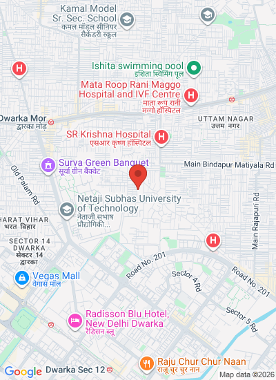 Map showing New Delhi, India