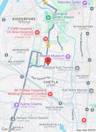 Map showing Kolkata, India