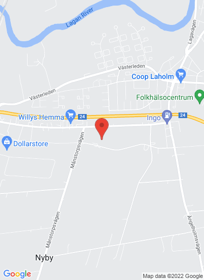 Map showing Laholm, Sweden