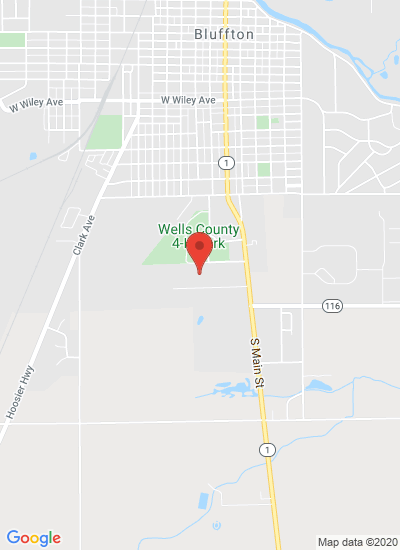 Map showing Bluffton, United States