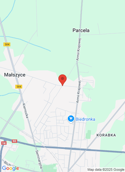 Map showing Łowicz, Poland