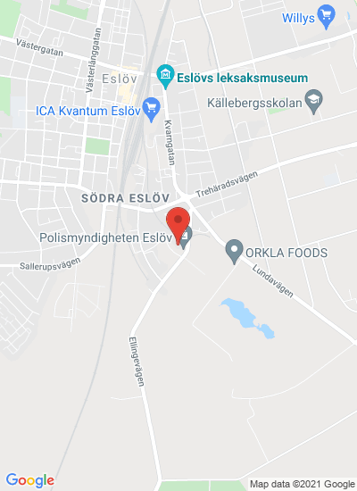 Map showing Eslöv, Sweden