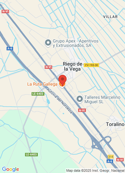 Map showing Riego de la Vega, Spain