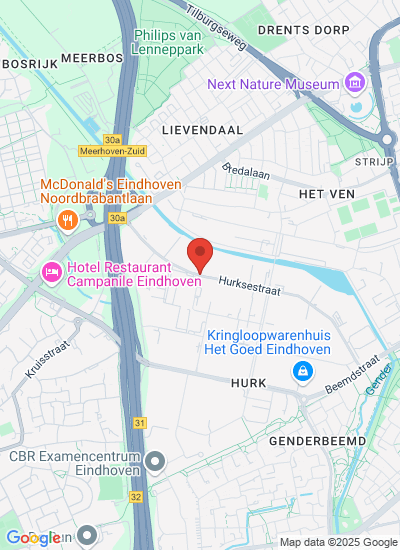 Map showing Eindhoven, Netherlands