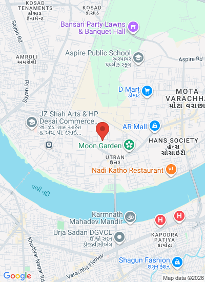 Map showing Surat, India