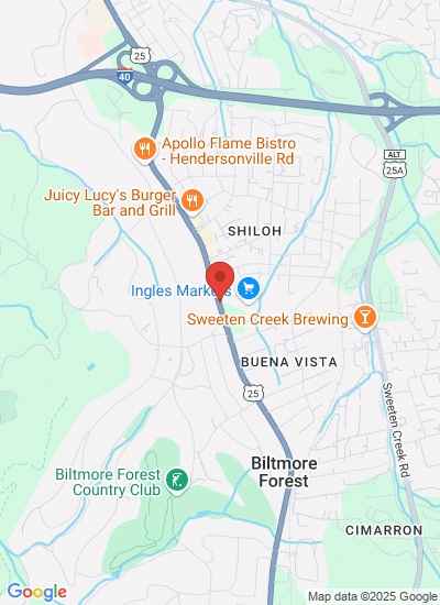 Map showing Asheville, United States