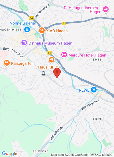 Map showing Hagen, Germany