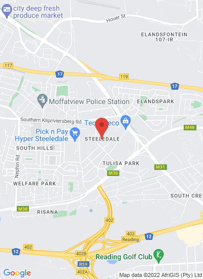 Map showing Johannesburg, South Africa