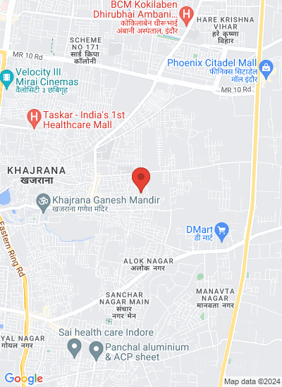 Map showing Indore, India
