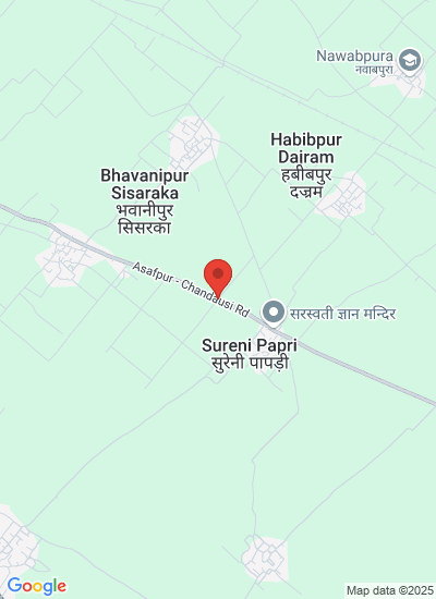Map showing Budaun, India
