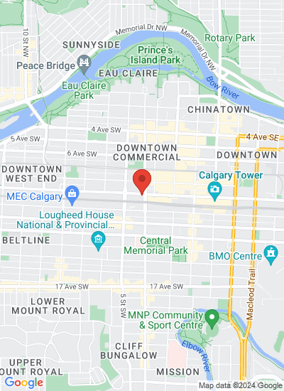 Map showing Calgary,, Canada