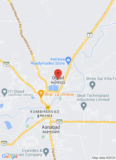 Map showing Olpad, India