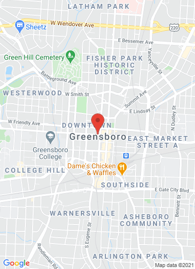 Map showing Greensboro, United States