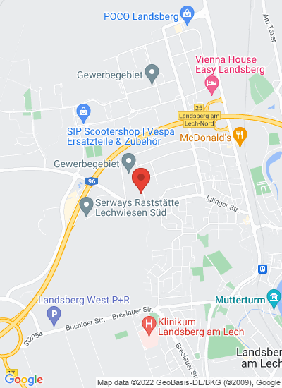 Map showing Landsberg am Lech, Germany