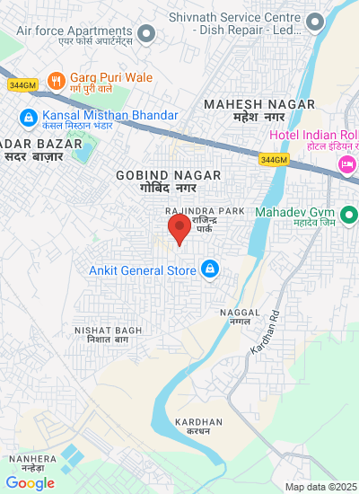 Map showing AMBALA, India
