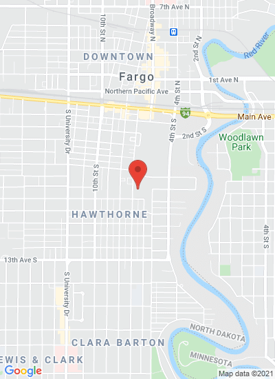 Map showing Fargo, United States