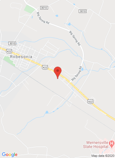 Map showing Robesonia, United States