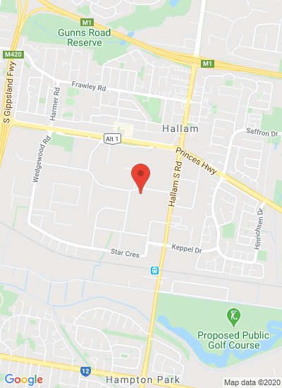 Map showing Hallam, Australia