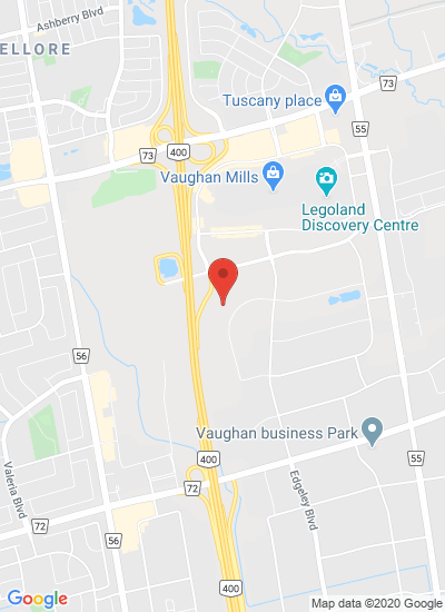 Map showing Vaughan, Canada