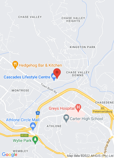 Map showing Pietermaritzburg, South Africa