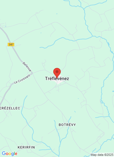 Map showing Tréflévenez, France