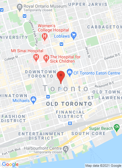 Map showing Toronto, Canada