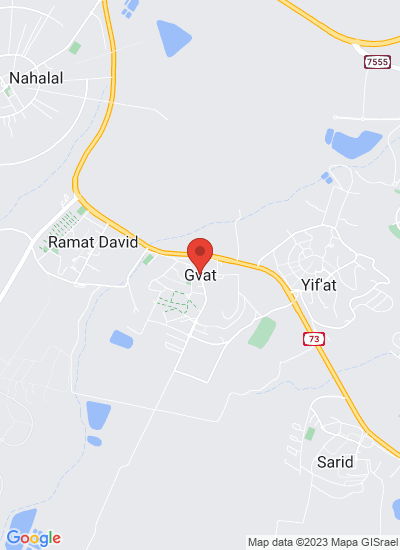 Map showing Gvat, Israel