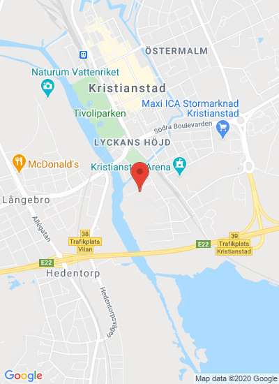 Map showing Kristianstad, Sweden