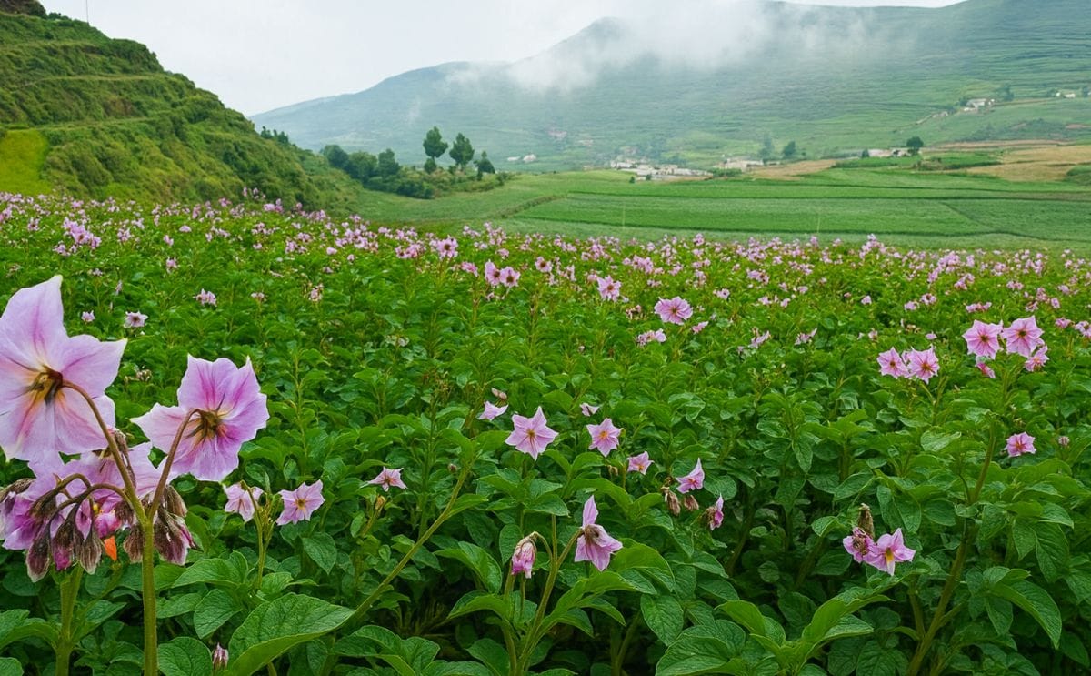Cambodia potato field