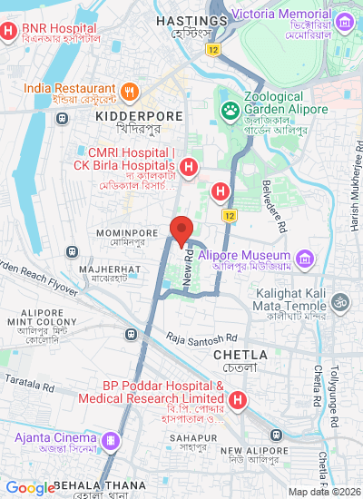 Map showing Kolkata, India
