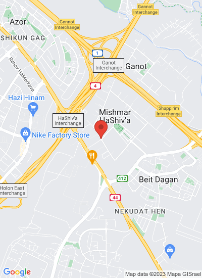 Map showing Mishmar HaShiva, Israel
