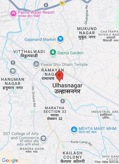 Map showing ulhasnagar, India