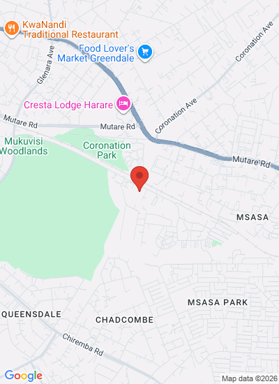Map showing Harare, Zimbabwe