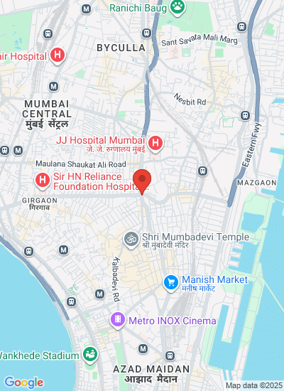 Map showing Mumbai, India