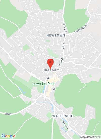 Map showing Chesham, United Kingdom