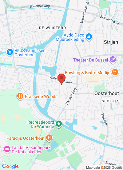 Map showing Oosterhout, Netherlands