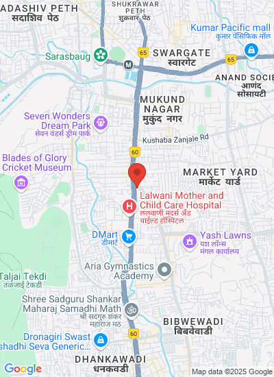 Map showing PUNE, India