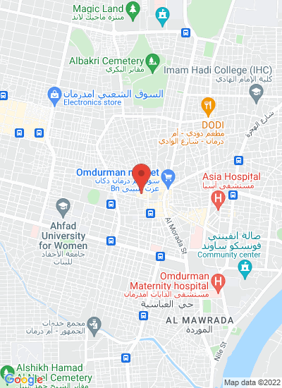 Map showing Omdurman, Sudan