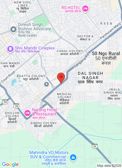 Map showing Hanumangarh, India