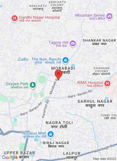 Map showing Ranchi, India