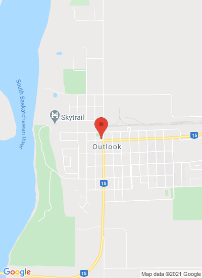 Map showing Outlook, Canada