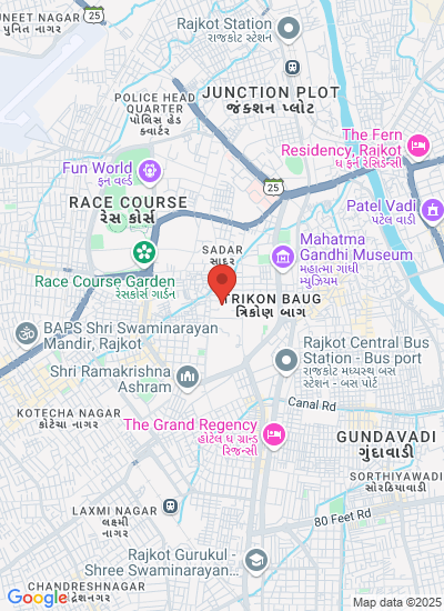 Map showing Rajkot, India