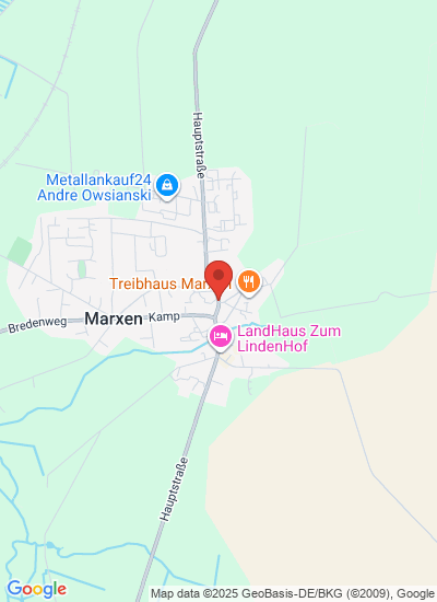Map showing Marxen, Germany
